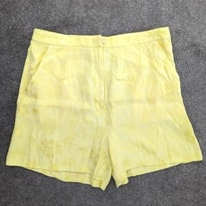 Marciano Guess yellow jacquard floral print high waist shorts size Medium